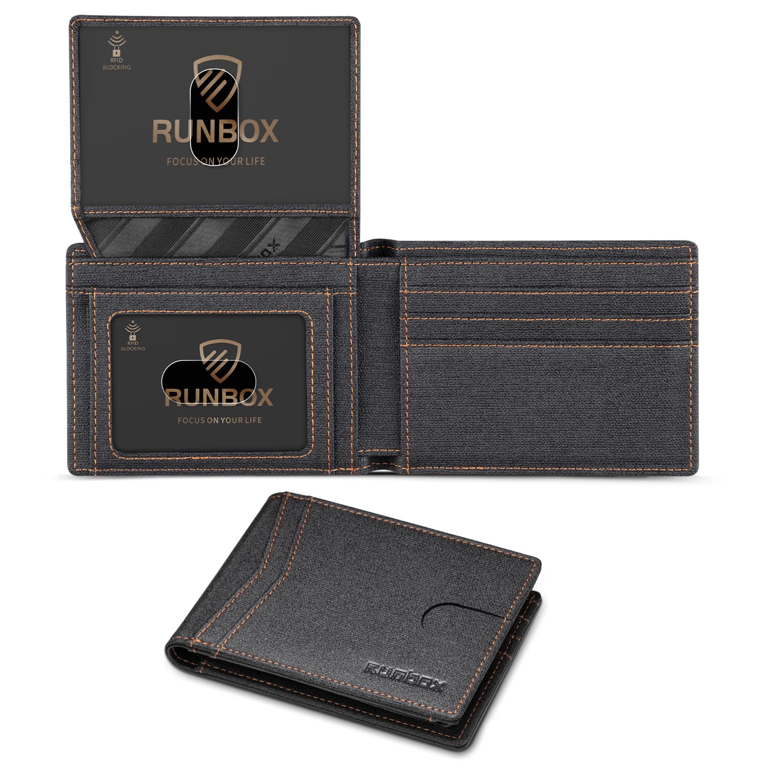 Wallet for Men -Slim Rfid Leather Mens Bifold Novelty Wallets 2 ID Window With Gift Box Men's Accessories | Slim