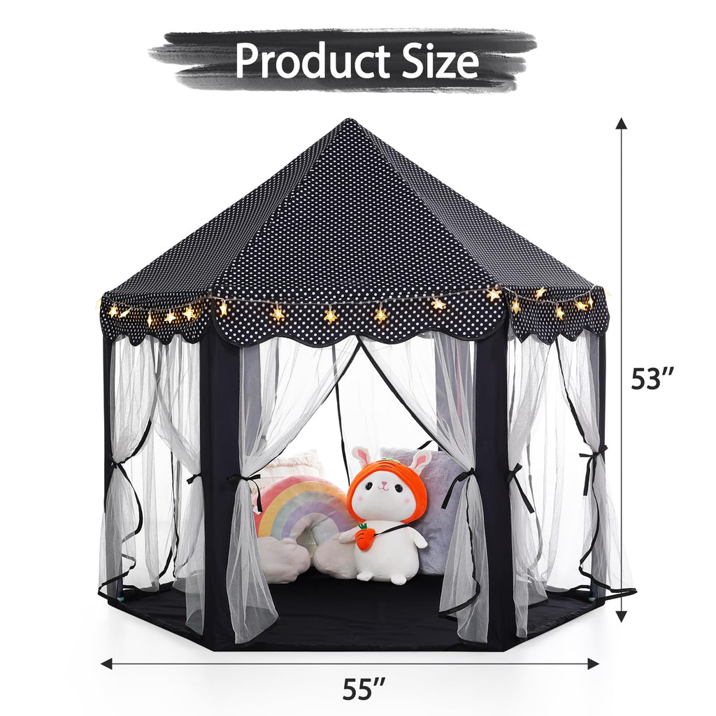 Monobeach Princess Tent Girls Large Playhouse Kids Castle Play Tent with Star Lights Toy for Children Indoor and Outdoor Games, 55'' x 53'' (DxH)