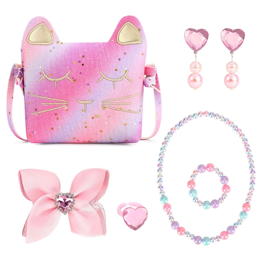mibasies Purse for Little Girls Dress Up Jewelry Pretend Play Kids Accessories Mermaid Gifts