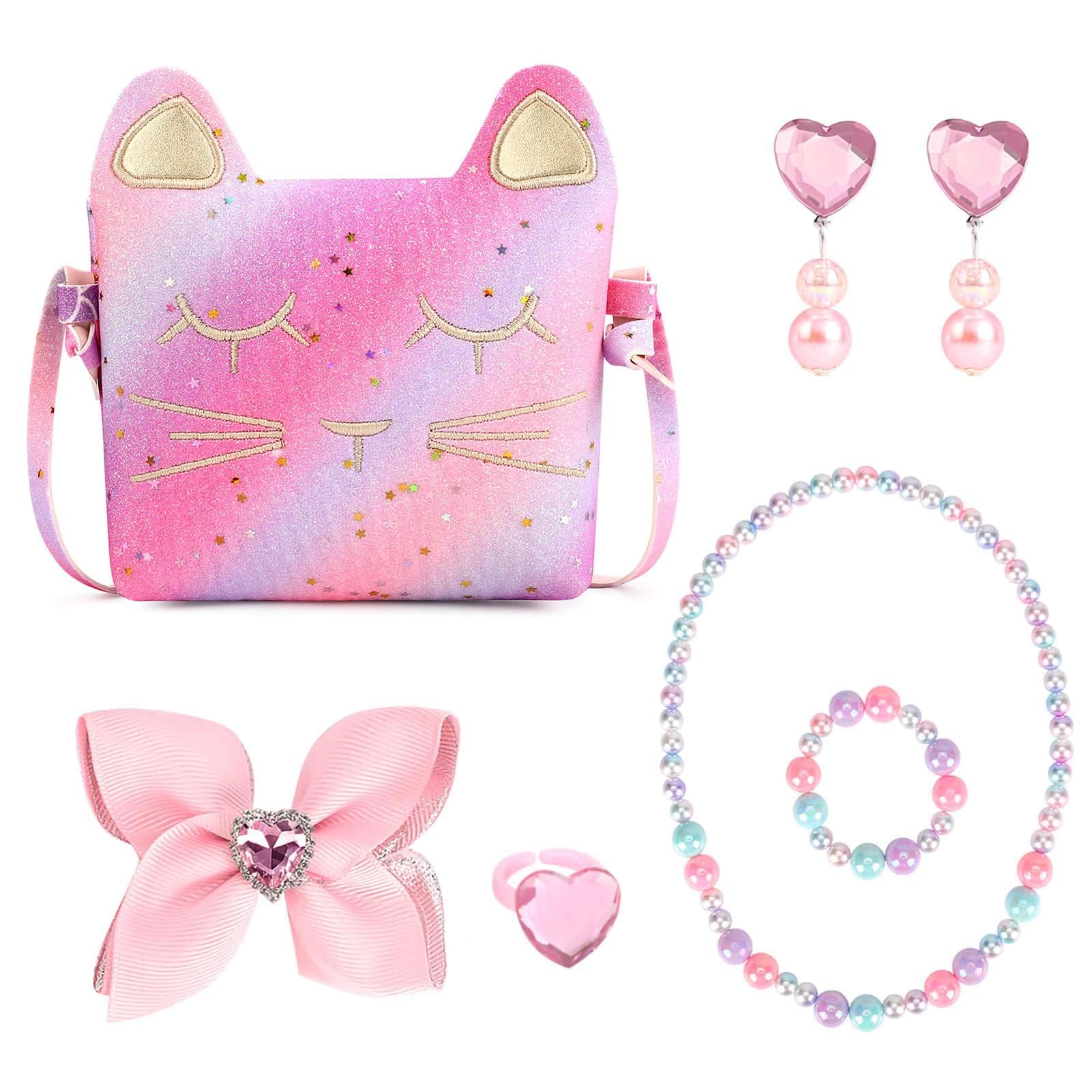 mibasies Purse for Little Girls Dress Up Jewelry Pretend Play Kids Accessories Mermaid Gifts