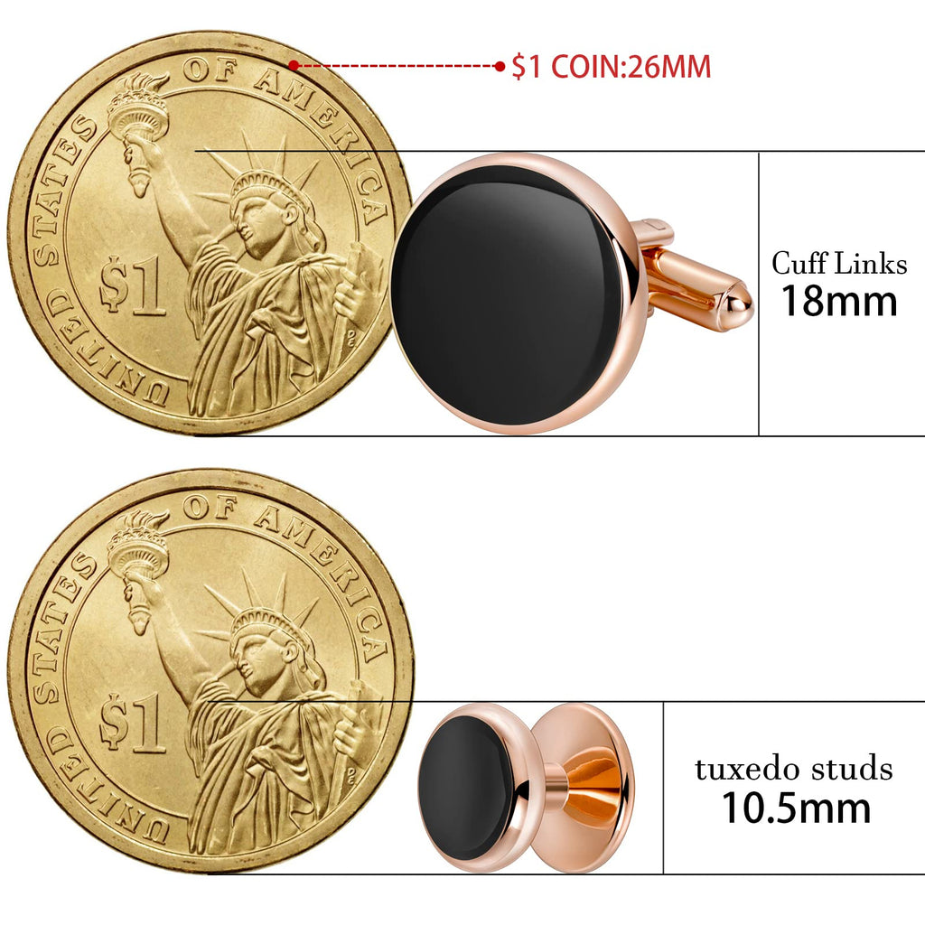 Men’s Cufflinks and Tuxedo Studs Set with Gift Box; Men’s Jewelry or Accessories Suitable for Black Suit White Shirts Vest and Red Bow tie on Wedding or Anniversary and Birthday