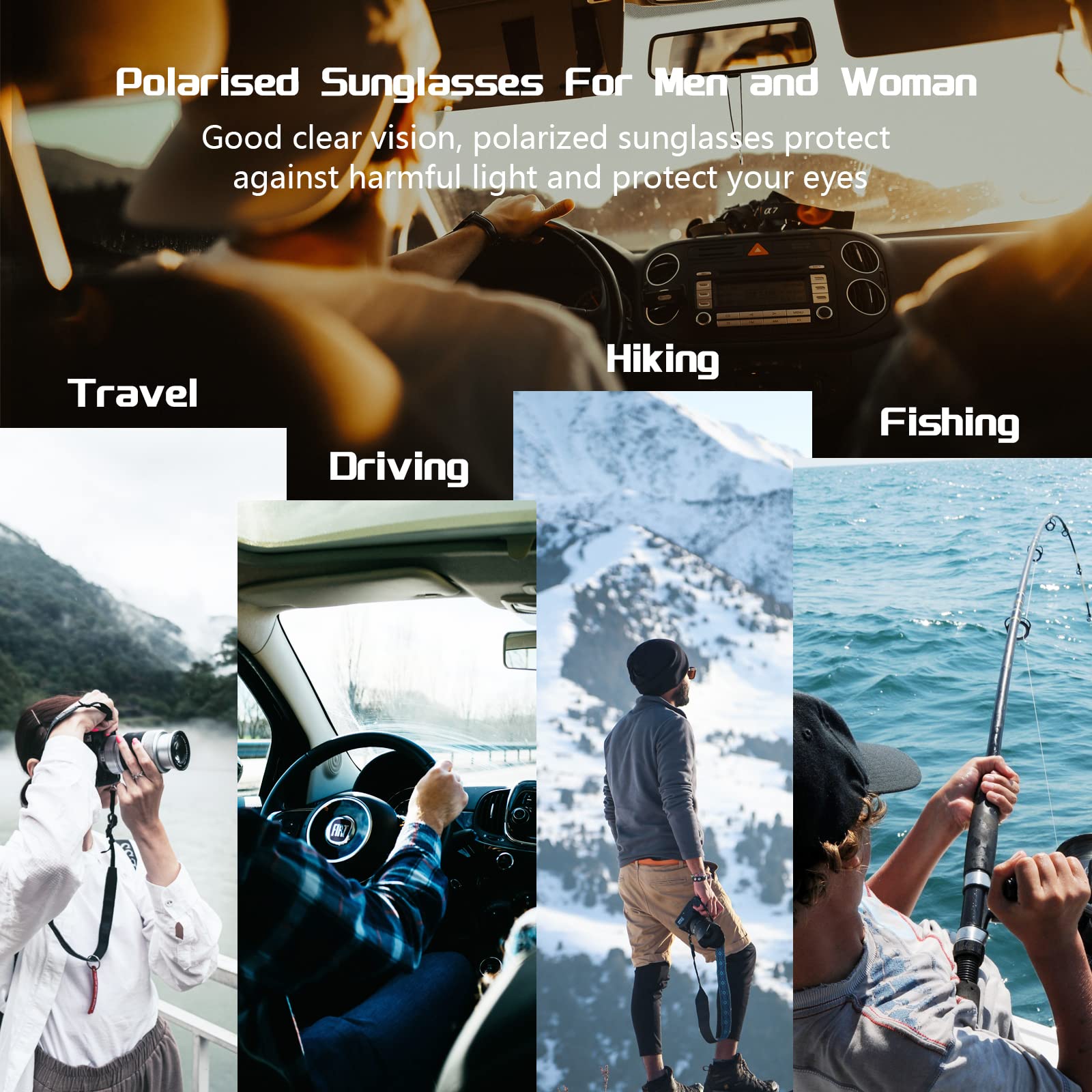 Sunglasses Men Polarized Aviator Sunglasses for Men Women Fishing Driving Sun glasses Metal Frame UV Protection
