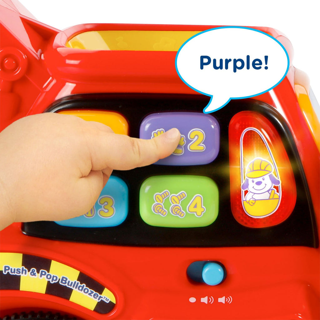 VTech Pop-a-Balls Push and Pop Bulldozer, Yellow