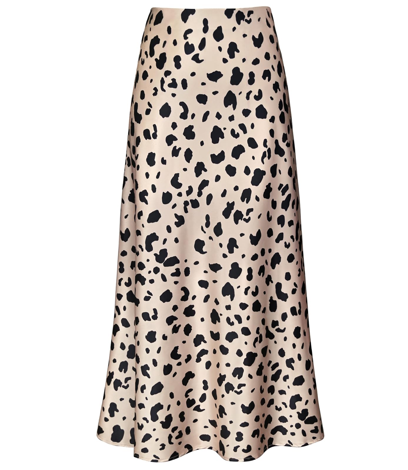 Women's Satin High Waisted Maxi Skirts Hidden Elasticized Waistband A Line Long Skirt