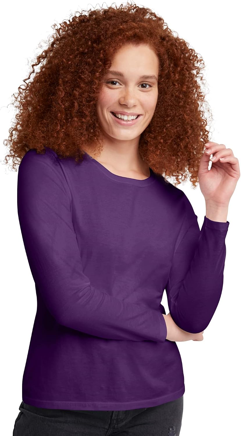 Women's Originals Long Sleeve Cotton T-Shirt, Lightweight Crewneck Tee, Modern Fit
