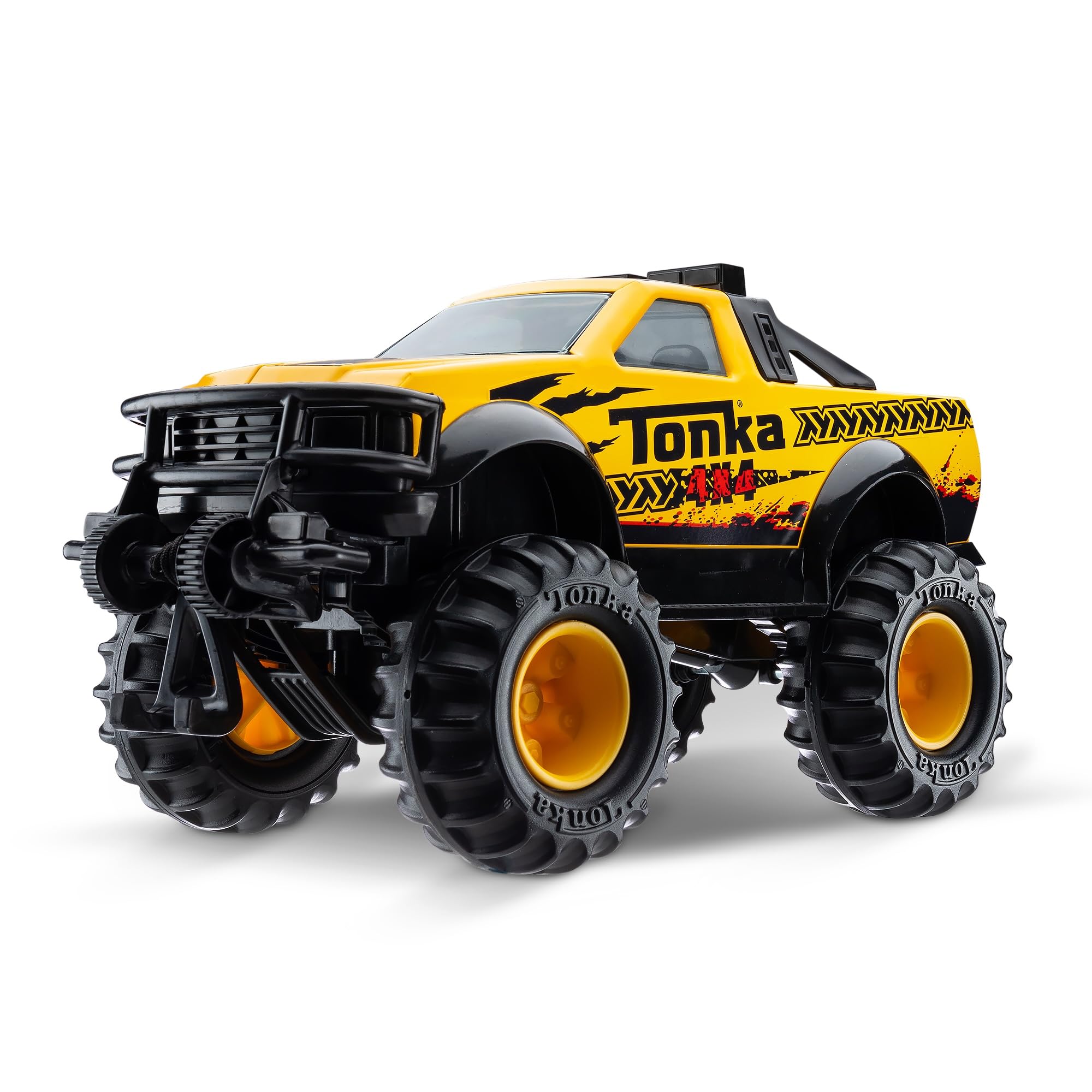Tonka Steel Classics 4x4 Pickup Truck - Made with Steel & Sturdy Plastic, Yellow Toy Construction Truck, Boys and Girls, Kids, Toddlers, Ages 3+