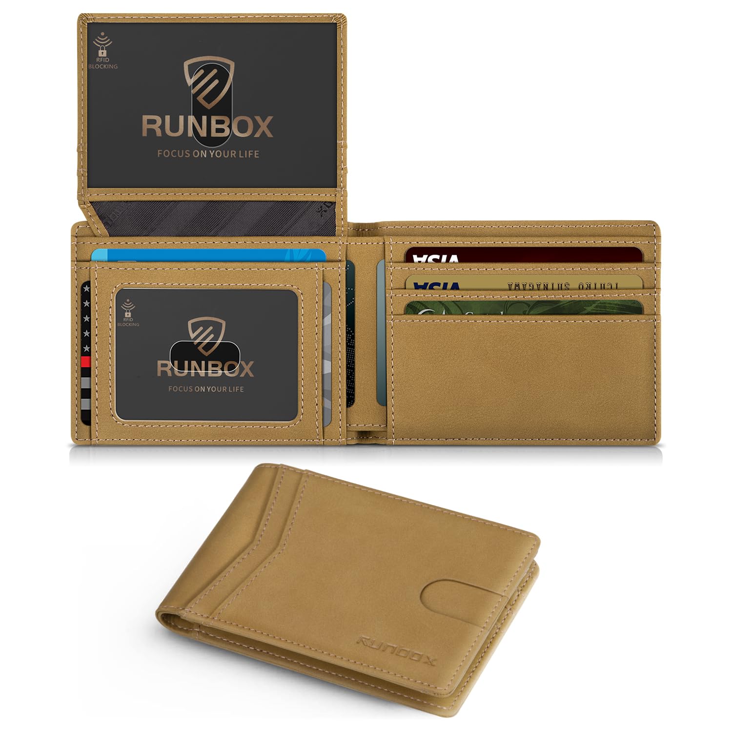 Wallet for Men -Slim Rfid Leather Mens Bifold Novelty Wallets 2 ID Window With Gift Box Men's Accessories | Slim