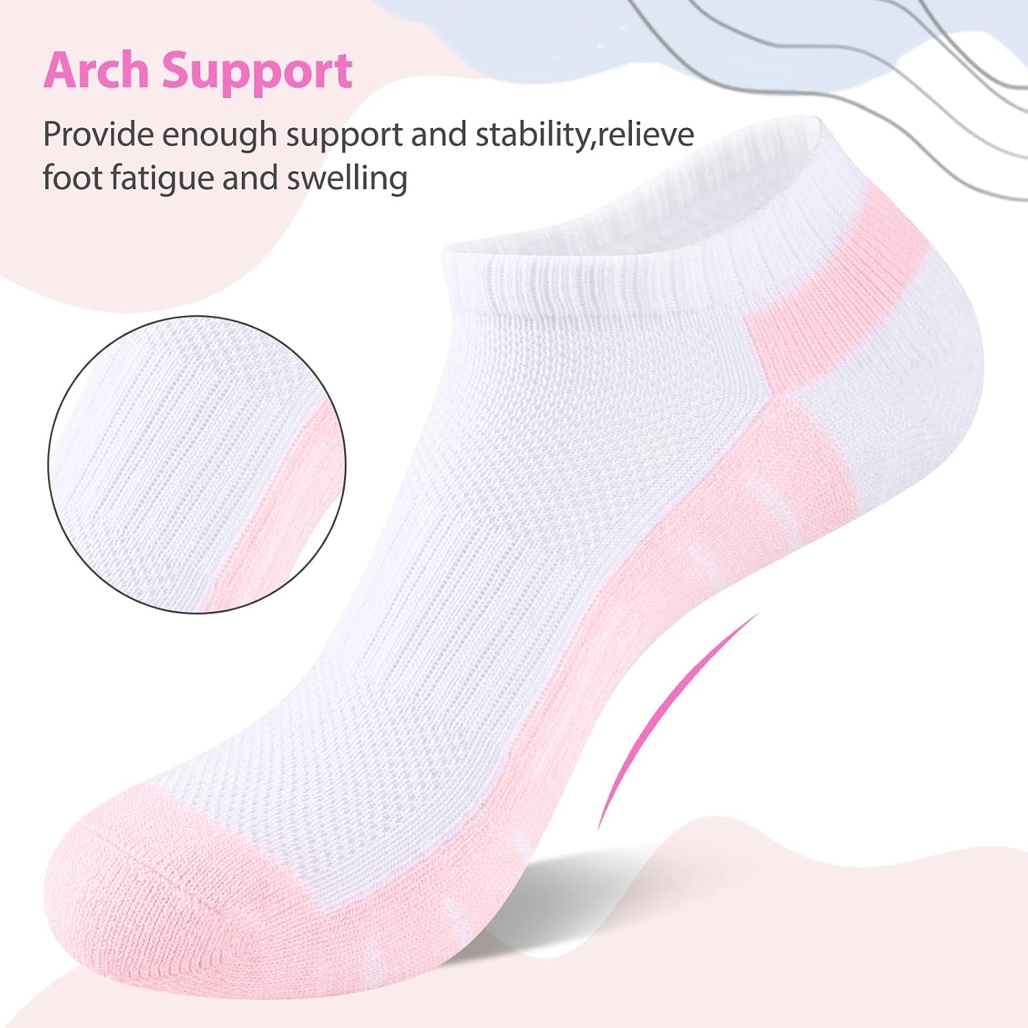 7 Pairs Ankle Socks Womens Athletic Cushioned Running Low Cut Socks for Women