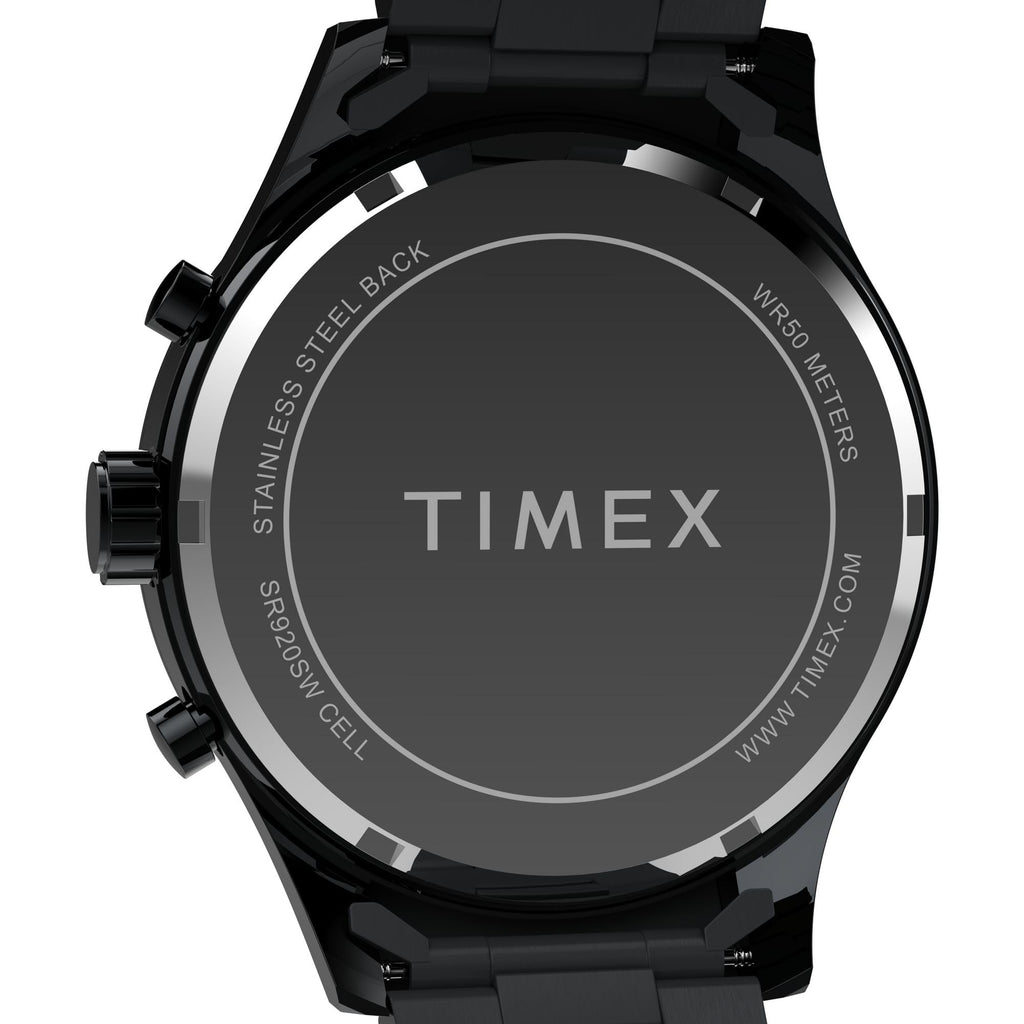 Men's Dress Chronograph 43mm Watch - Silver-Tone Bracelet Black Dial Silver-Tone Case