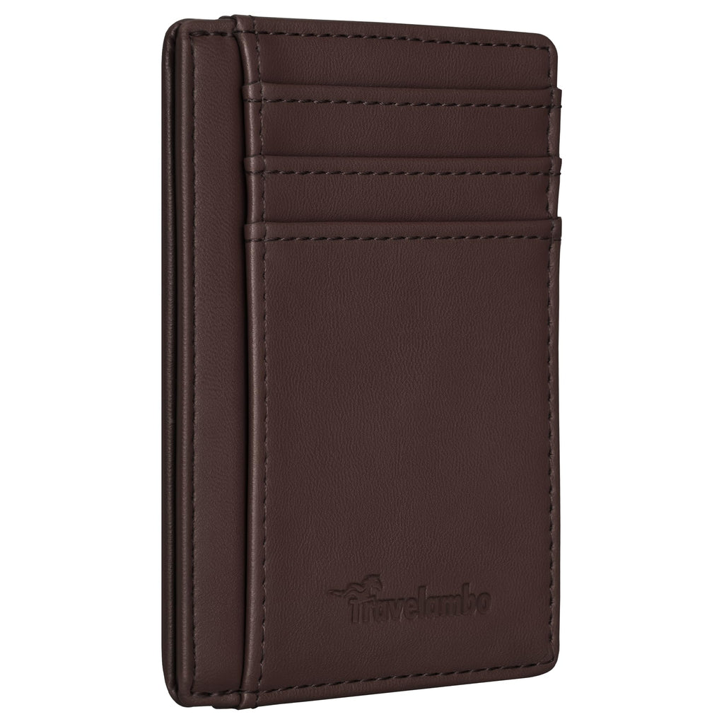 Slim Wallet Front Pocket Minimalist Leather RFID Blocking Medium Size