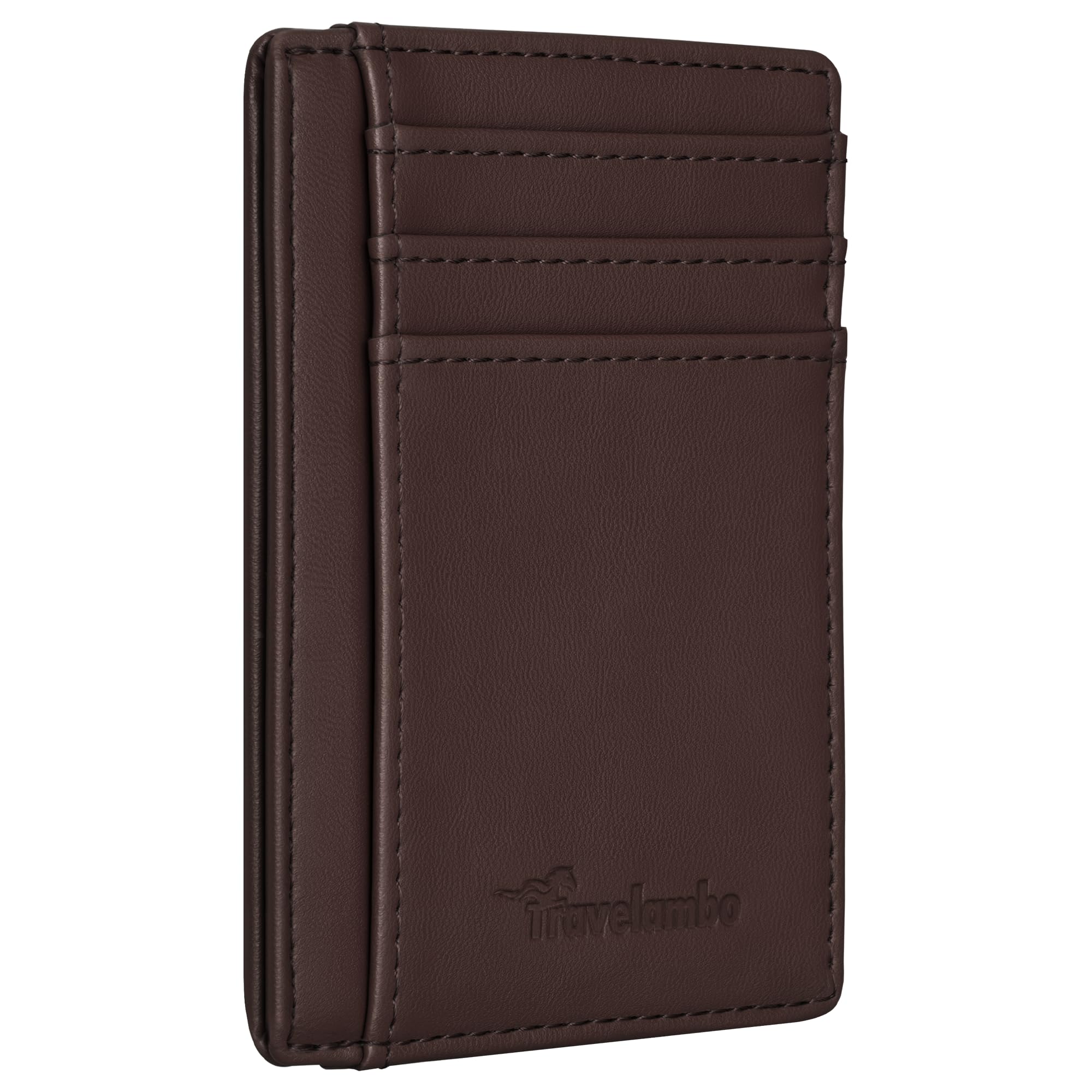 Slim Wallet Front Pocket Minimalist Leather RFID Blocking Medium Size