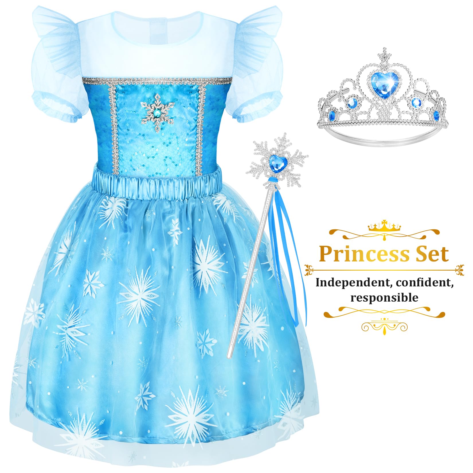 LIMIROLER Princess Dress Up Clothes for Little Girl Role Play Costume Gift Set Princess Dress Up Toys for Toddler Girls