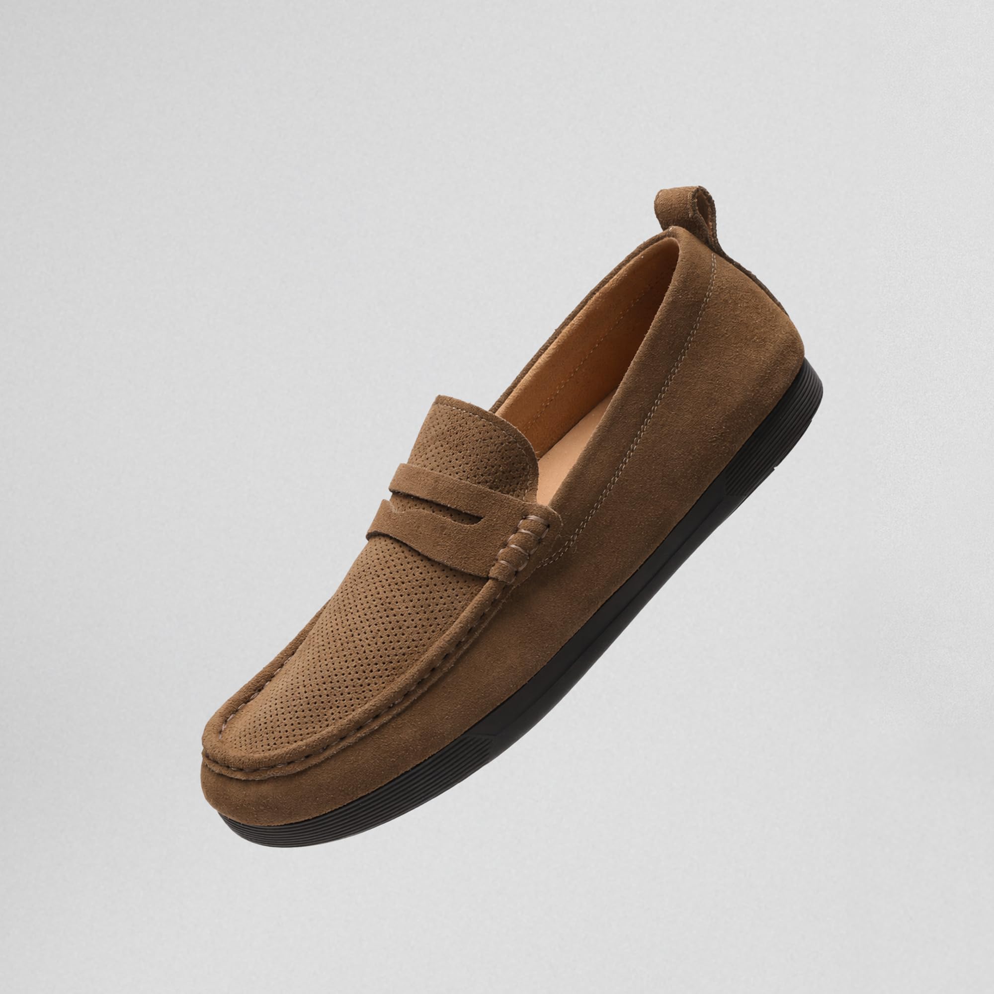 Men's Penny Loafers Suede Leather Moccasins Casual Slip-on Driving Shoes