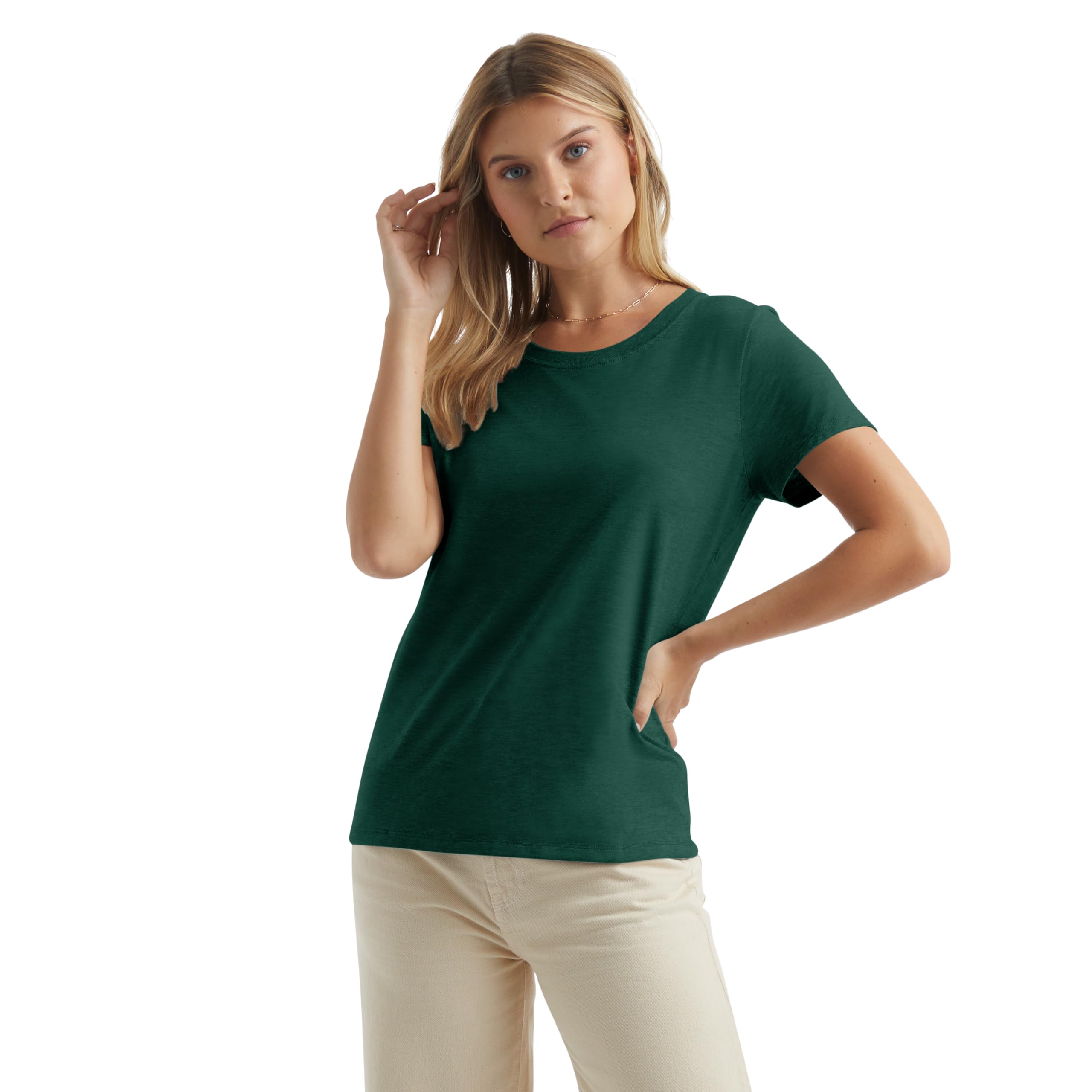 Women's Perfect-T Crewneck T-Shirt, Lightweight Cotton Short Sleeve Tee for Women