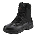 NORTIV 8 Men's Military Tactical Work Boots Side Zipper Leather Motorcycle Combat Boots Trooper