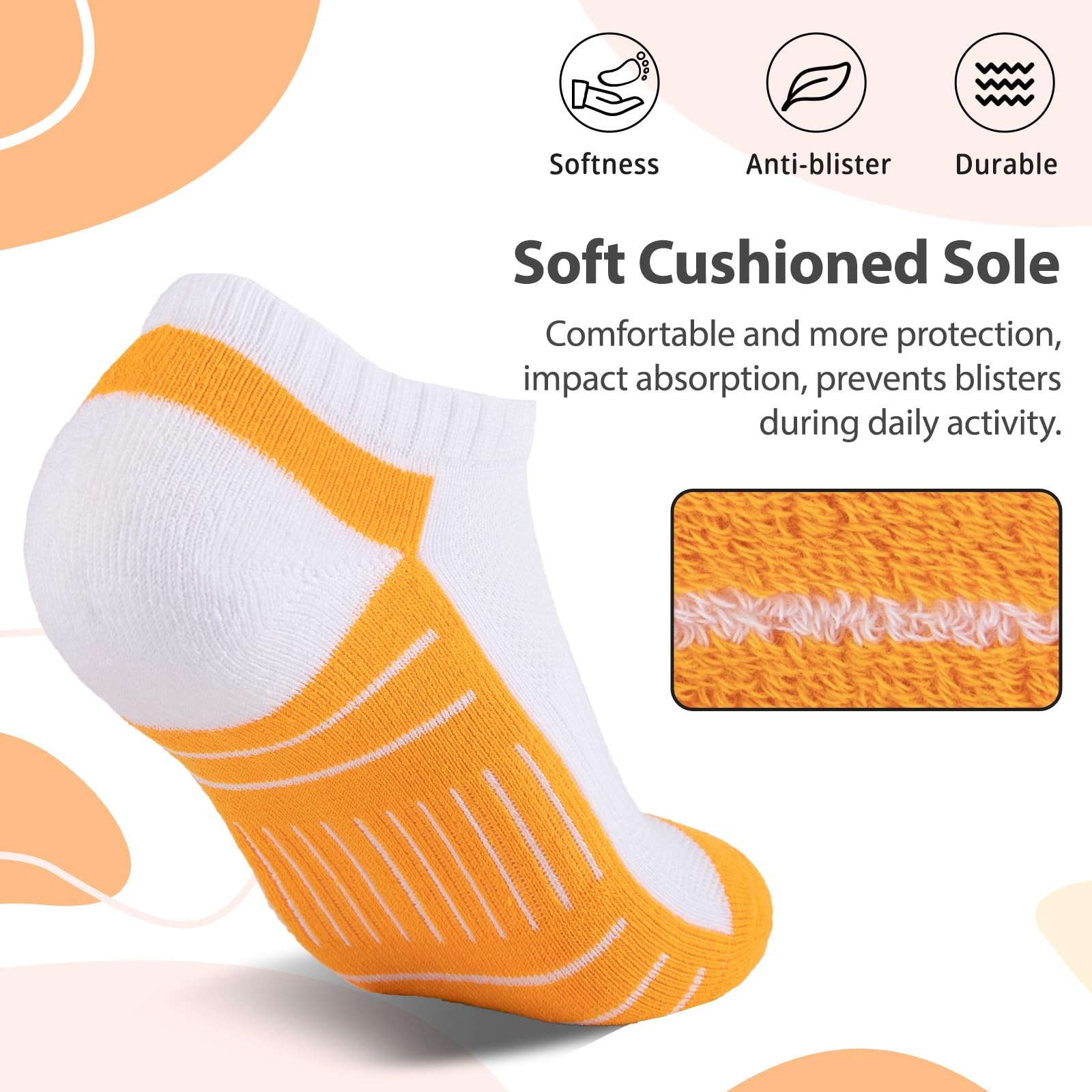7 Pairs Ankle Socks Womens Athletic Cushioned Running Low Cut Socks for Women