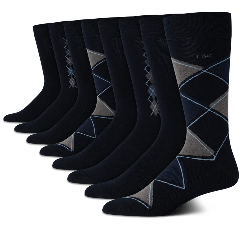 Mens Dress Socks - 8 Pack Breathable Cotton Blend Work Crew Socks for Men for Casual Business & Formal Wear