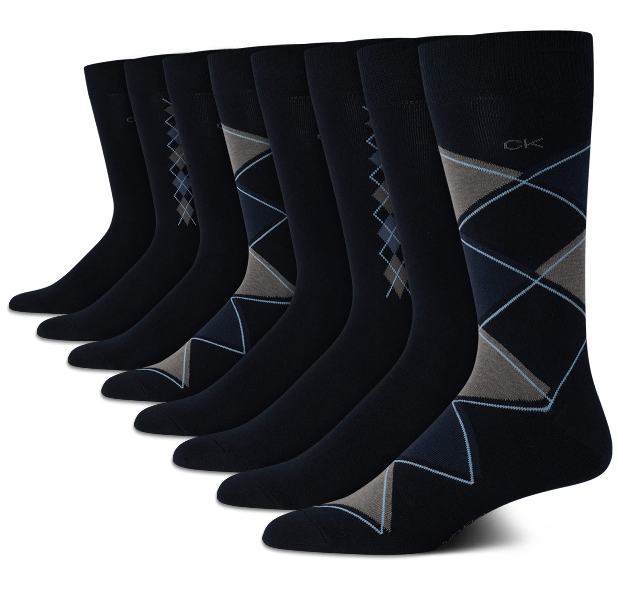 Mens Dress Socks - 8 Pack Breathable Cotton Blend Work Crew Socks for Men for Casual Business & Formal Wear