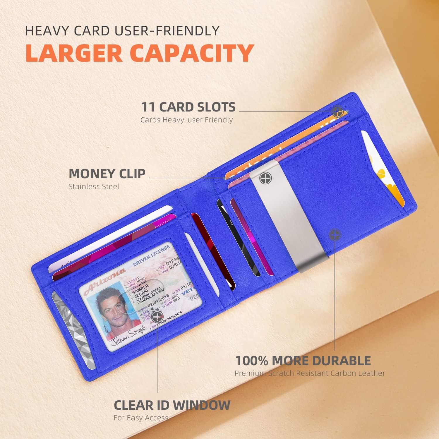Slim Wallets for Men - Leather Money Clip Mens Wallet - RFID Blocking Front Pocket Bifold Wallet - Thin Credit Card Holder with Gift Box