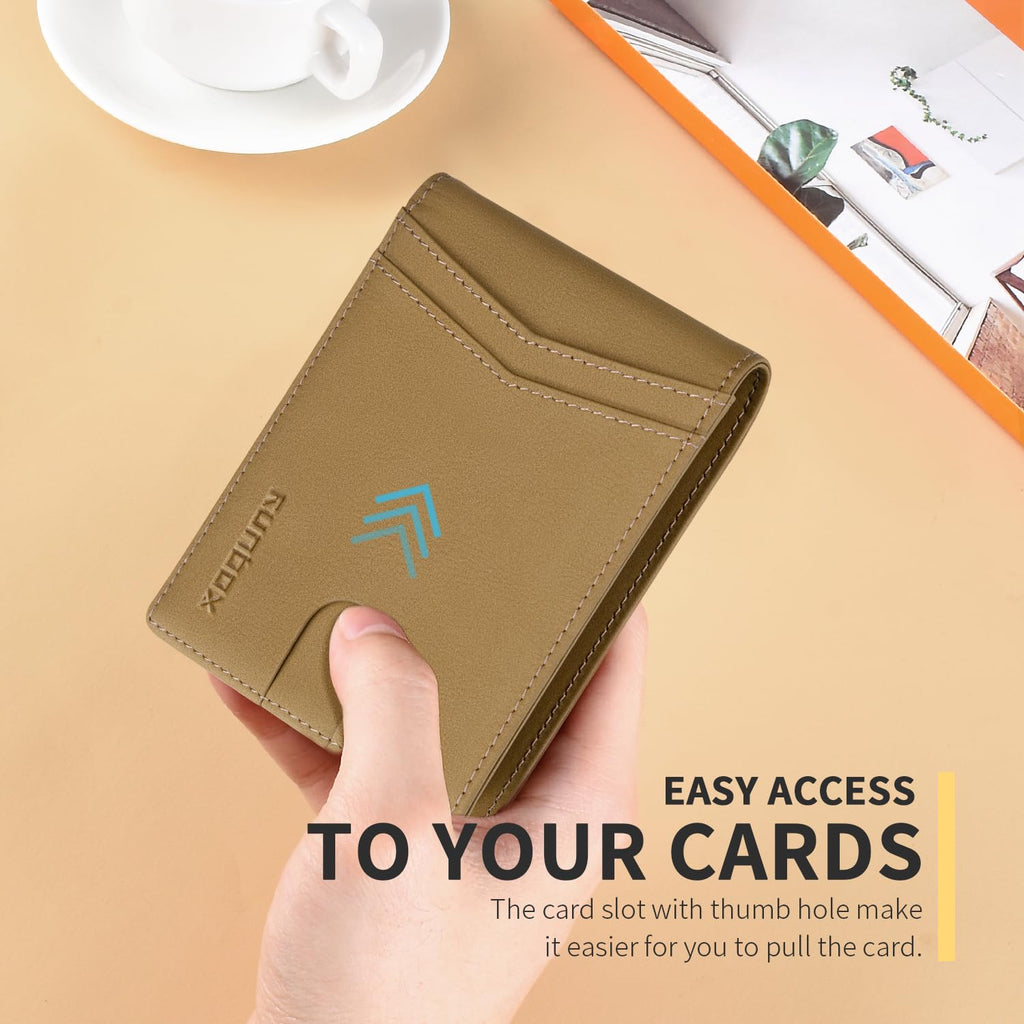Wallet for Men -Slim Rfid Leather Mens Bifold Novelty Wallets 2 ID Window With Gift Box Men's Accessories | Slim