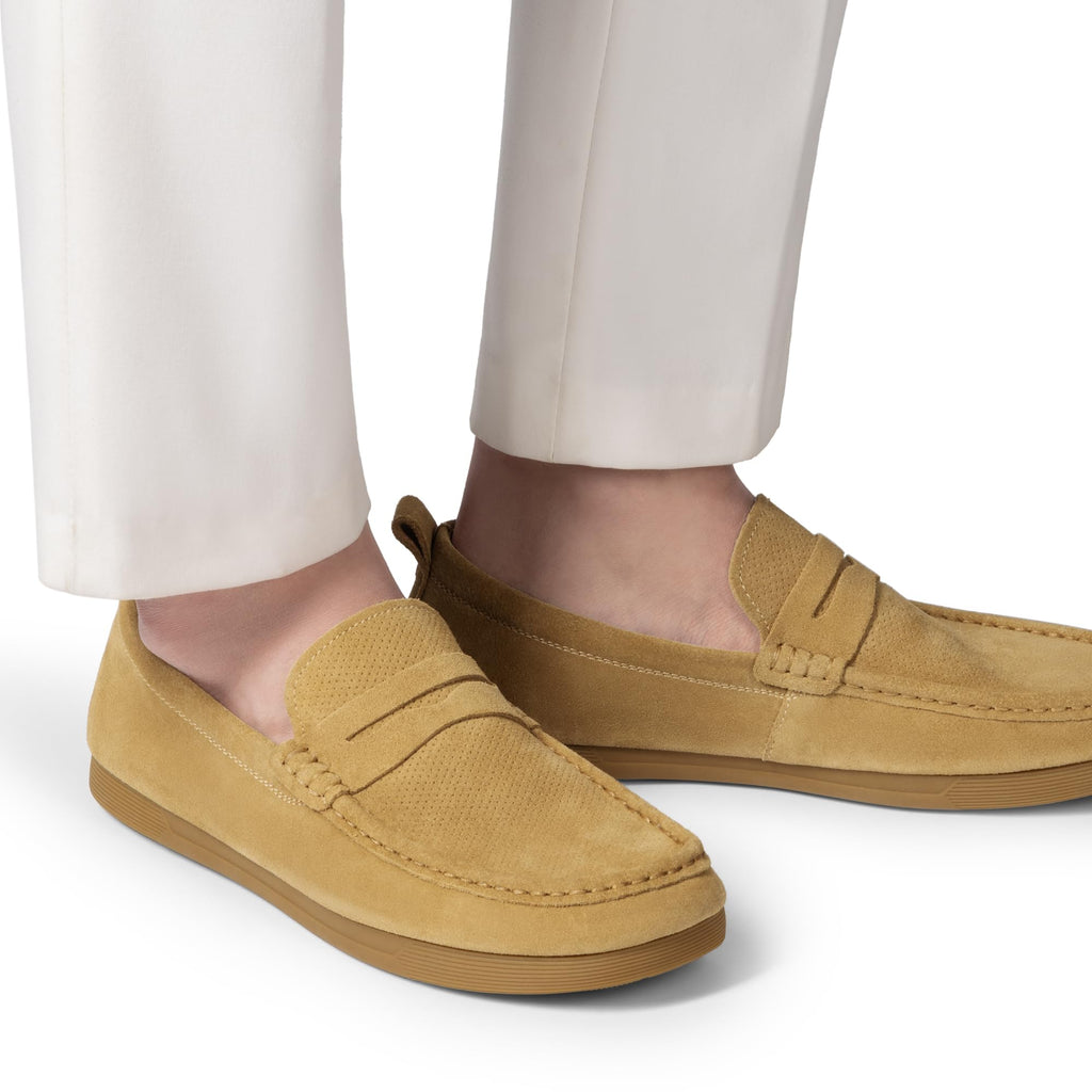 Men's Penny Loafers Suede Leather Moccasins Casual Slip-on Driving Shoes