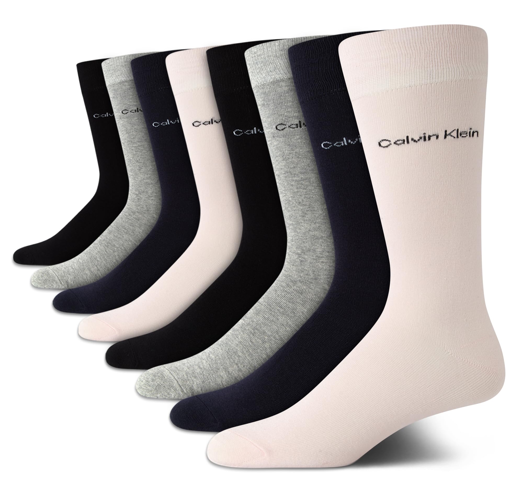 Mens Dress Socks - 8 Pack Breathable Cotton Blend Work Crew Socks for Men for Casual Business & Formal Wear