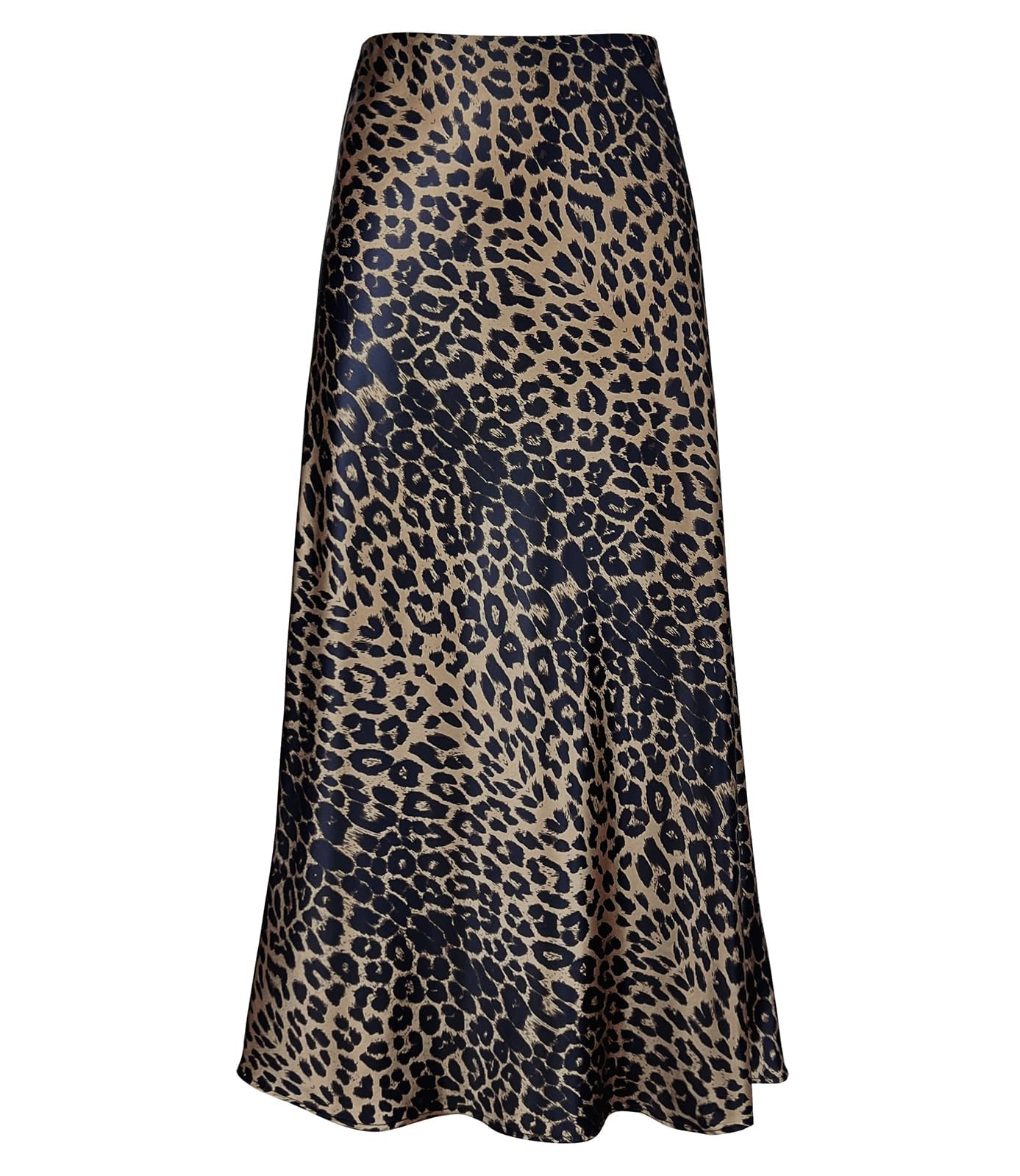 Women's Satin High Waisted Maxi Skirts Hidden Elasticized Waistband A Line Long Skirt