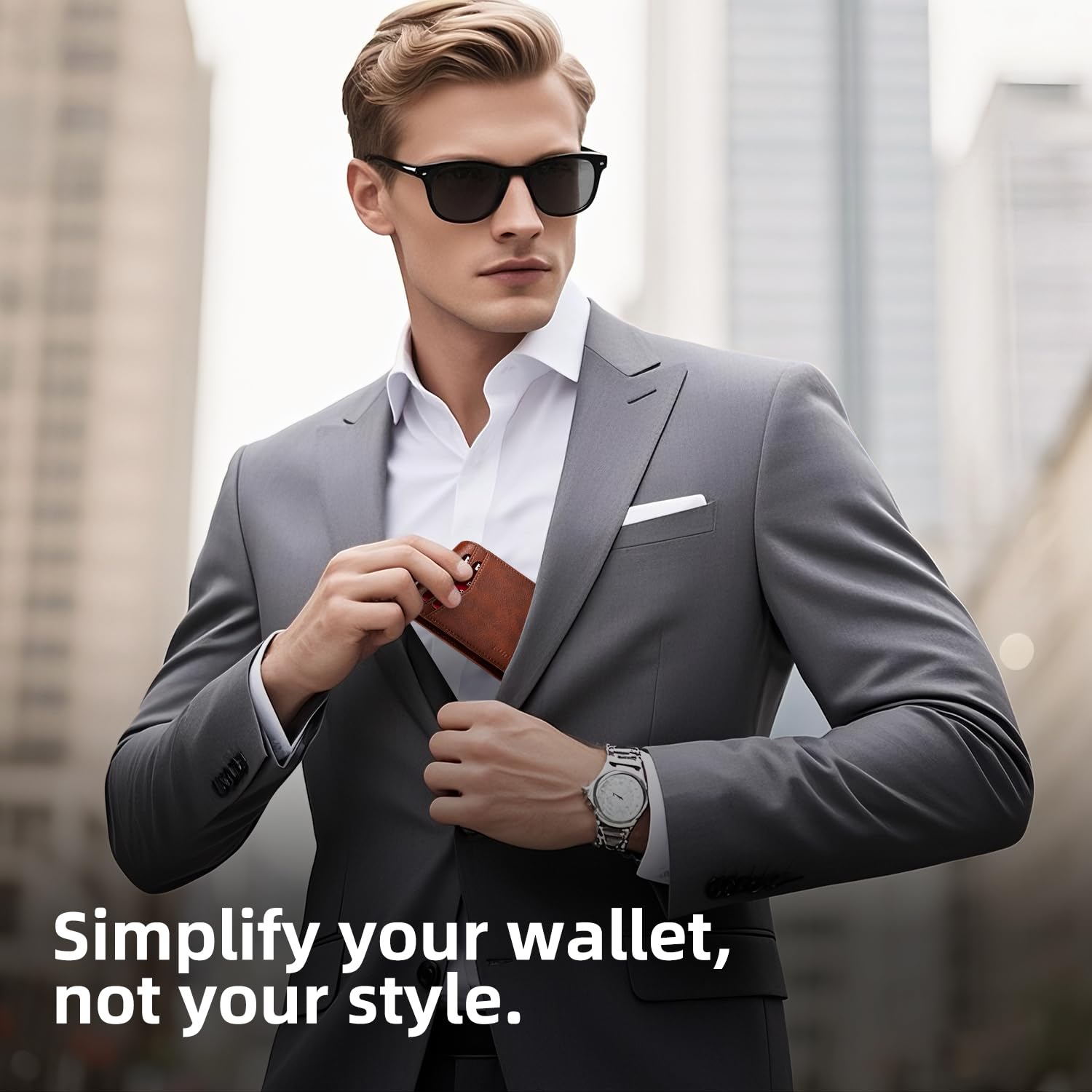 Wallet for Men -Slim Rfid Leather Mens Bifold Novelty Wallets 2 ID Window With Gift Box Men's Accessories | Slim
