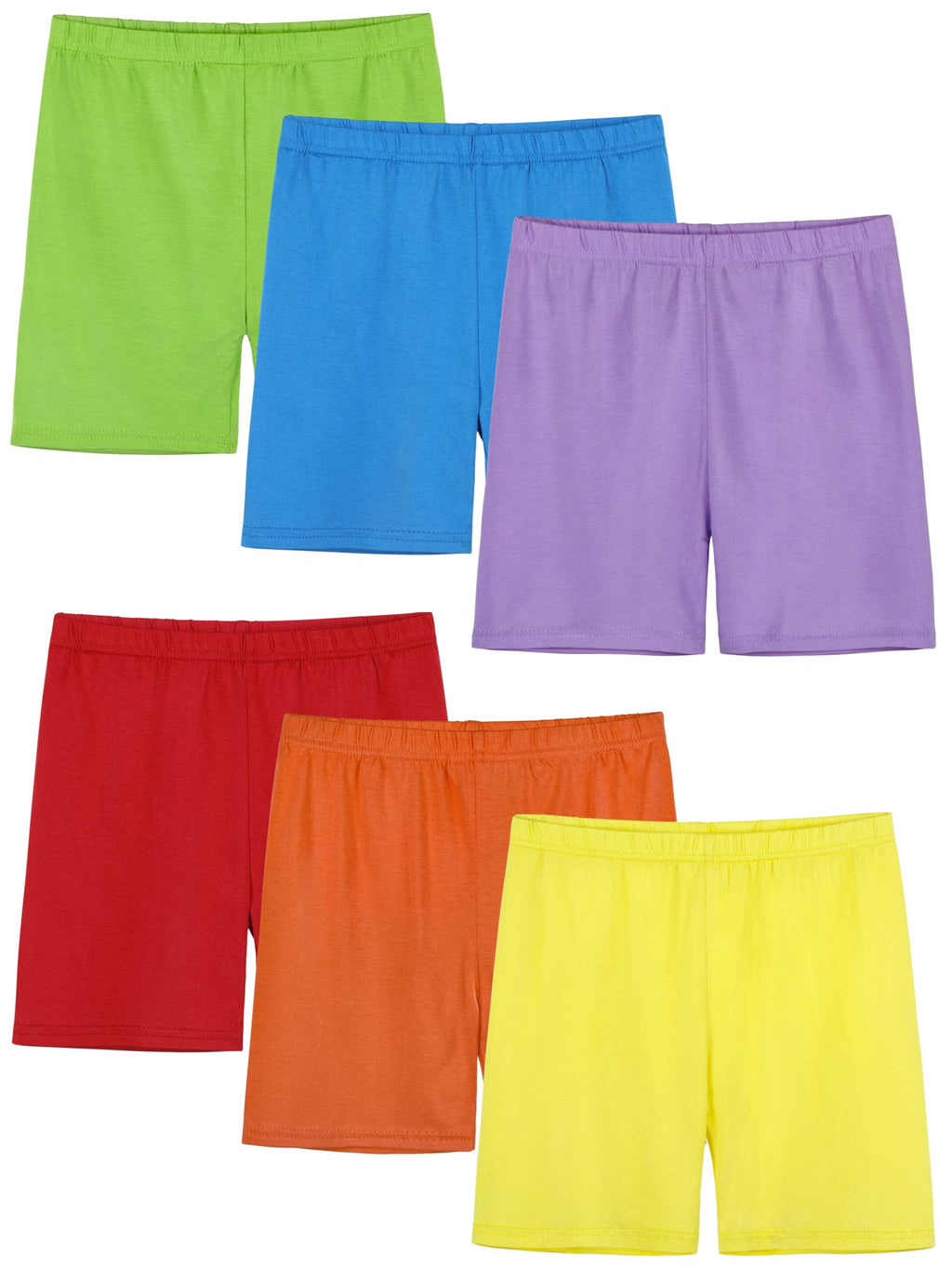 6 Pack Girls Bike Shorts Cartwheel Toddler Biker Under Dress Dance Multi-Color Kids Shorts Girls Clothes