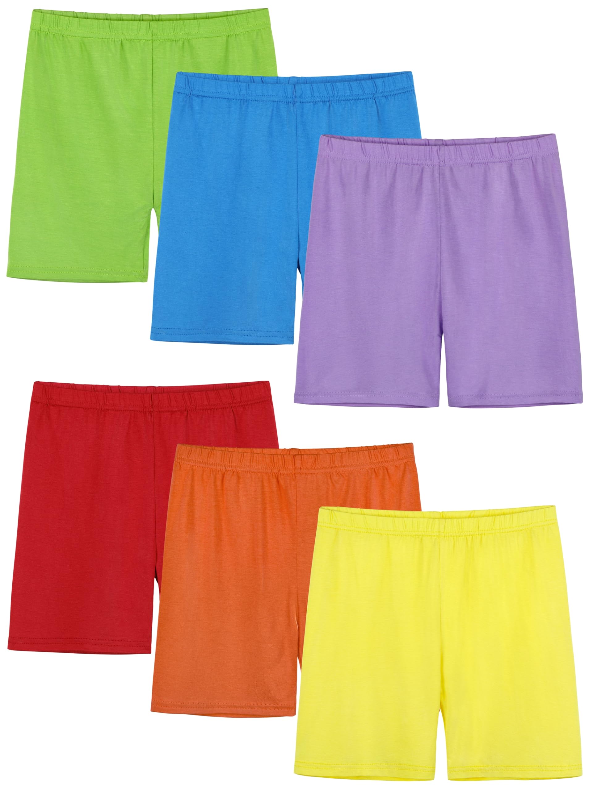 6 Pack Girls Bike Shorts Cartwheel Toddler Biker Under Dress Dance Multi-Color Kids Shorts Girls Clothes