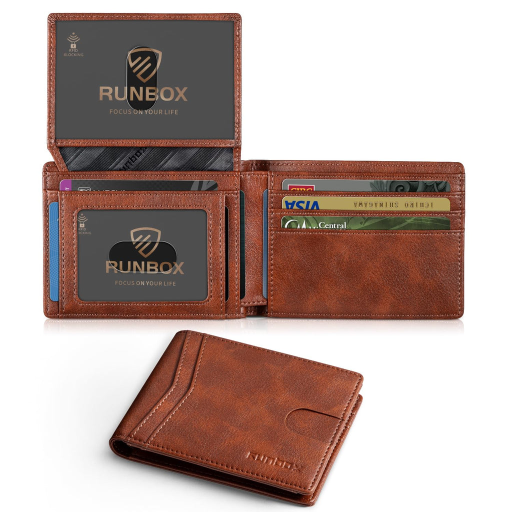 Wallet for Men -Slim Rfid Leather Mens Bifold Novelty Wallets 2 ID Window With Gift Box Men's Accessories | Slim