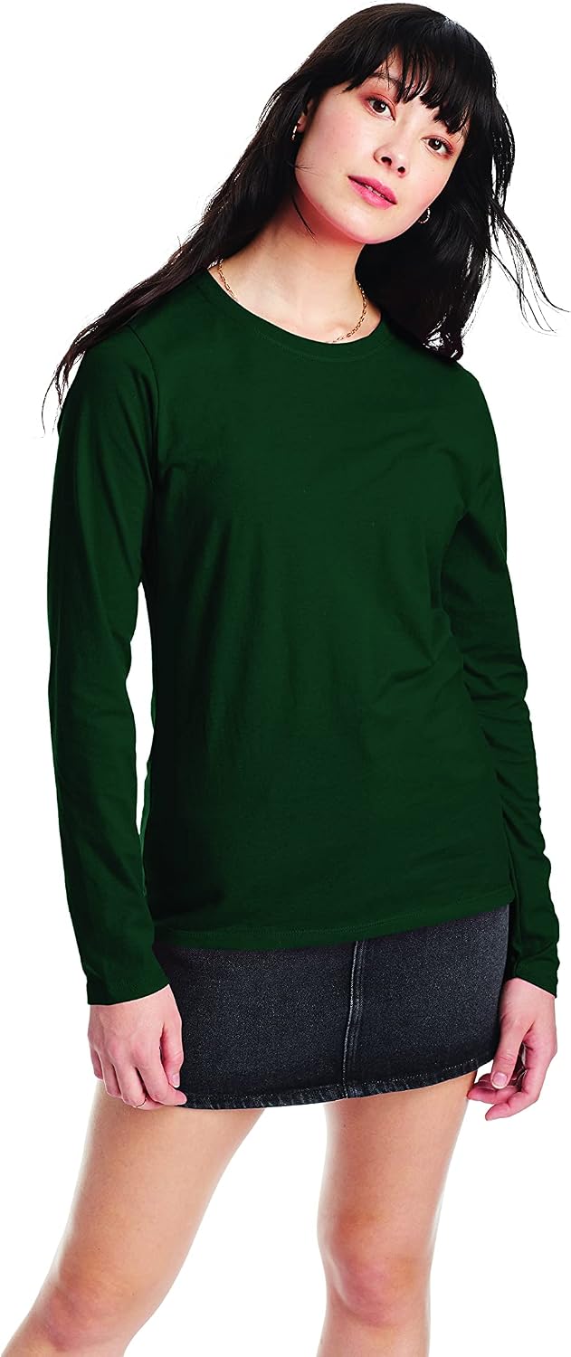 Women's Originals Long Sleeve Cotton T-Shirt, Lightweight Crewneck Tee, Modern Fit