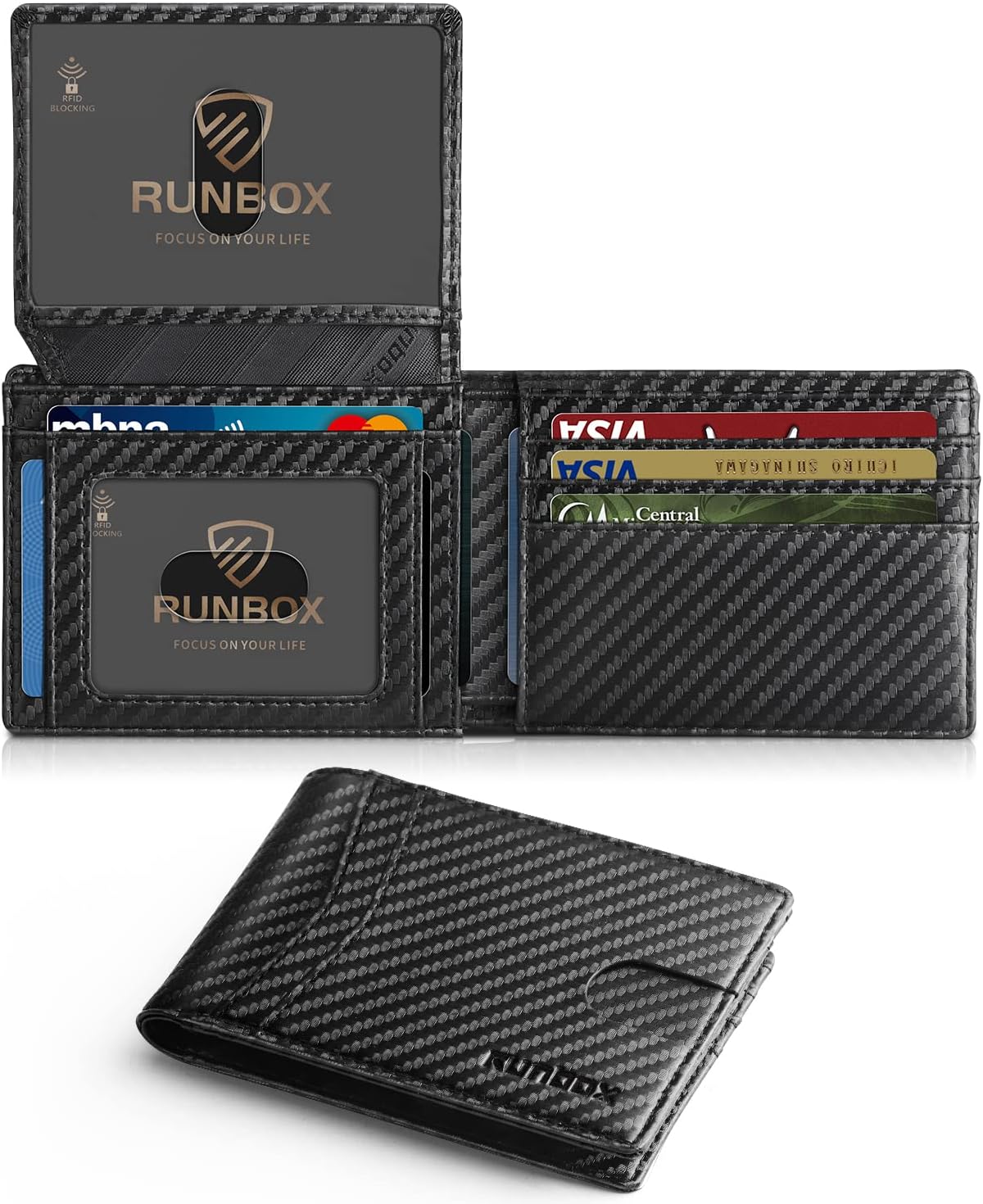 Wallet for Men -Slim Rfid Leather Mens Bifold Novelty Wallets 2 ID Window With Gift Box Men's Accessories | Slim