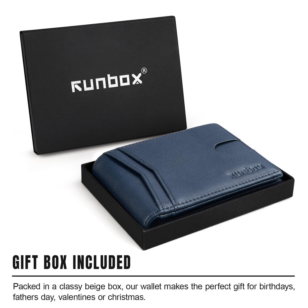 Wallet for Men -Slim Rfid Leather Mens Bifold Novelty Wallets 2 ID Window With Gift Box Men's Accessories | Slim