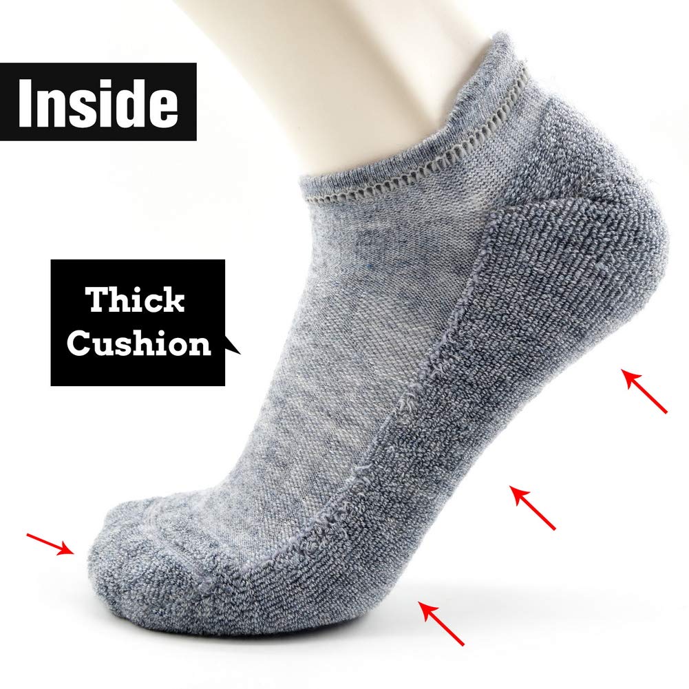 Merino Wool Compression Support Ankle Running Hiking Socks for Men Women, Soft Thick Cushion Tab Socks 3/6 Pairs