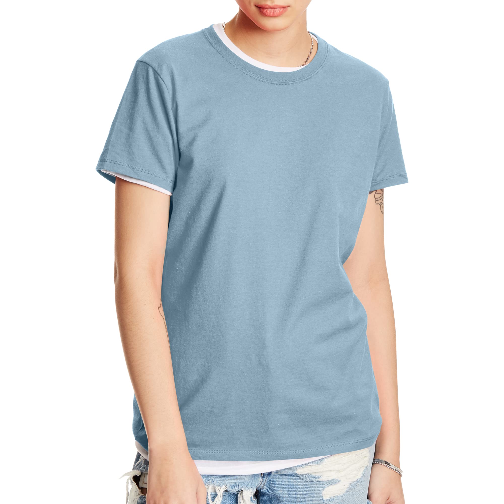 Women's Perfect-T Crewneck T-Shirt, Lightweight Cotton Short Sleeve Tee for Women