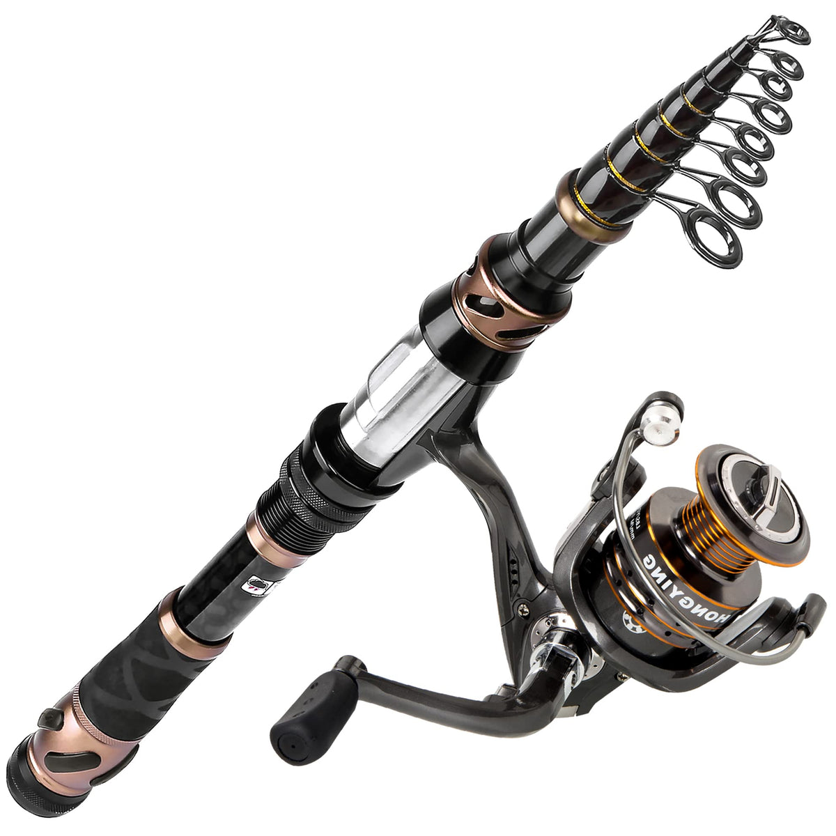 Fishing Rod and Reel Combos - Carbon Fiber Telescopic Fishing Pole - Spinning Reel 12 +1 Shielded Bearings Stainless Steel BB