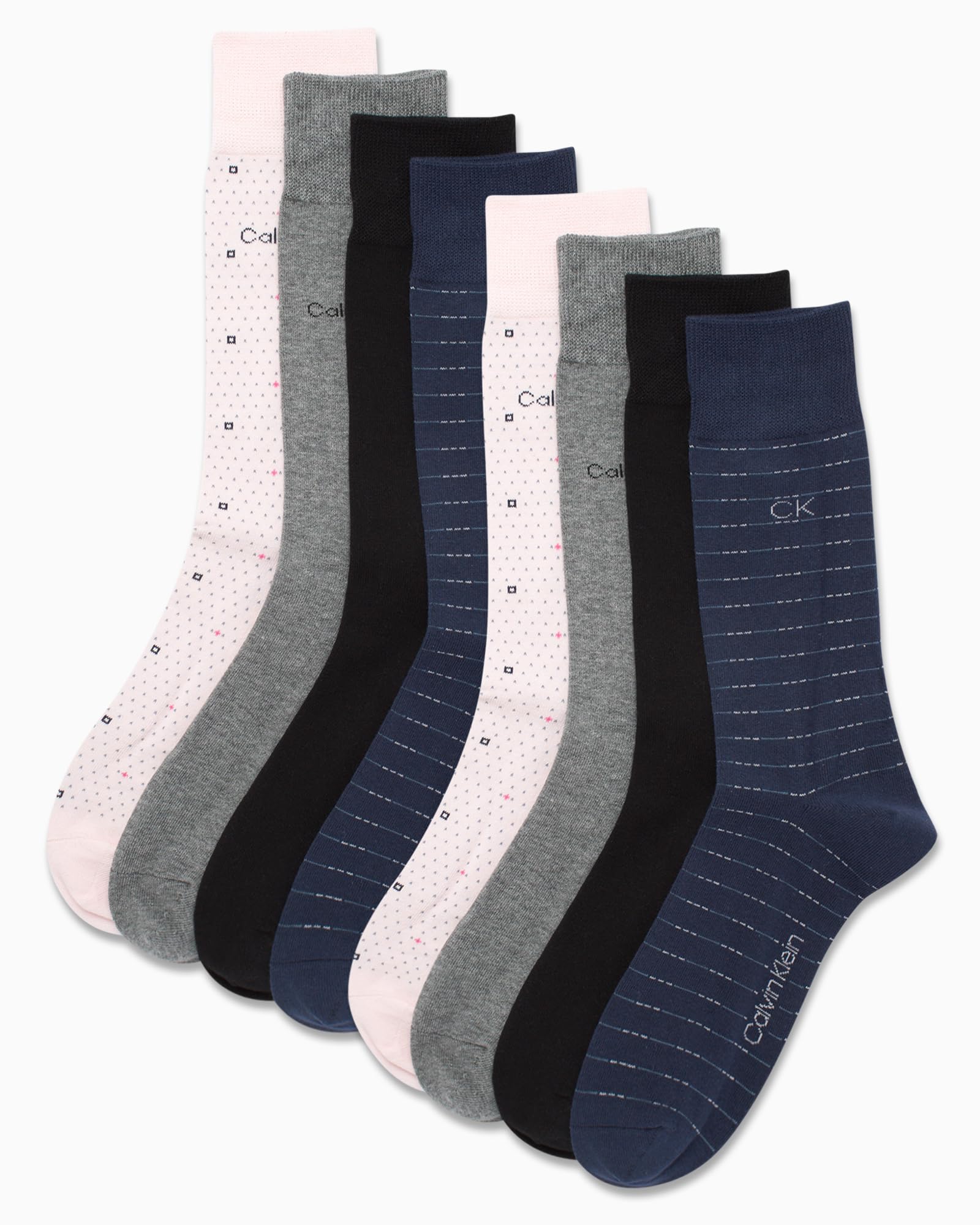 Mens Dress Socks - 8 Pack Breathable Cotton Blend Work Crew Socks for Men for Casual Business & Formal Wear
