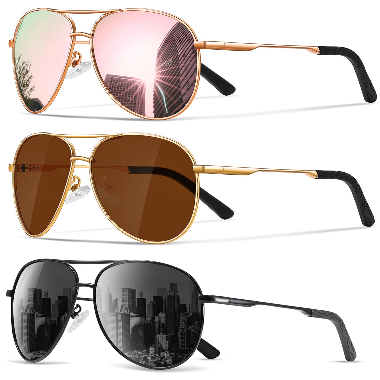 Sunglasses Men Polarized Aviator Sunglasses for Men Women Fishing Driving Sun glasses Metal Frame UV Protection