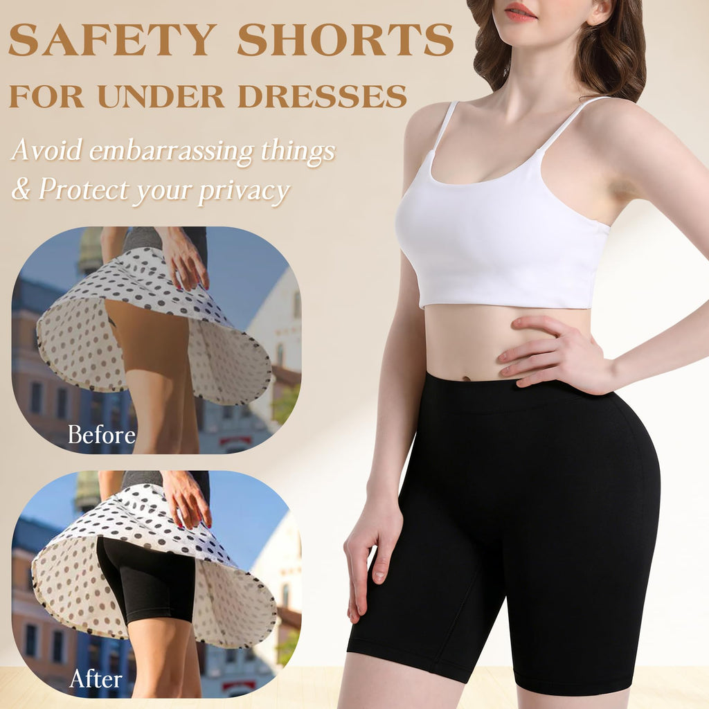 3 Pack Slip Shorts for Women Under Dress,Comfortable Smooth Yoga Shorts,Workout Biker Shorts