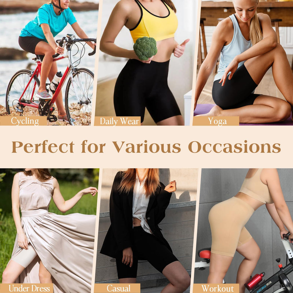 3 Pack Slip Shorts for Women Under Dress,Comfortable Smooth Yoga Shorts,Workout Biker Shorts