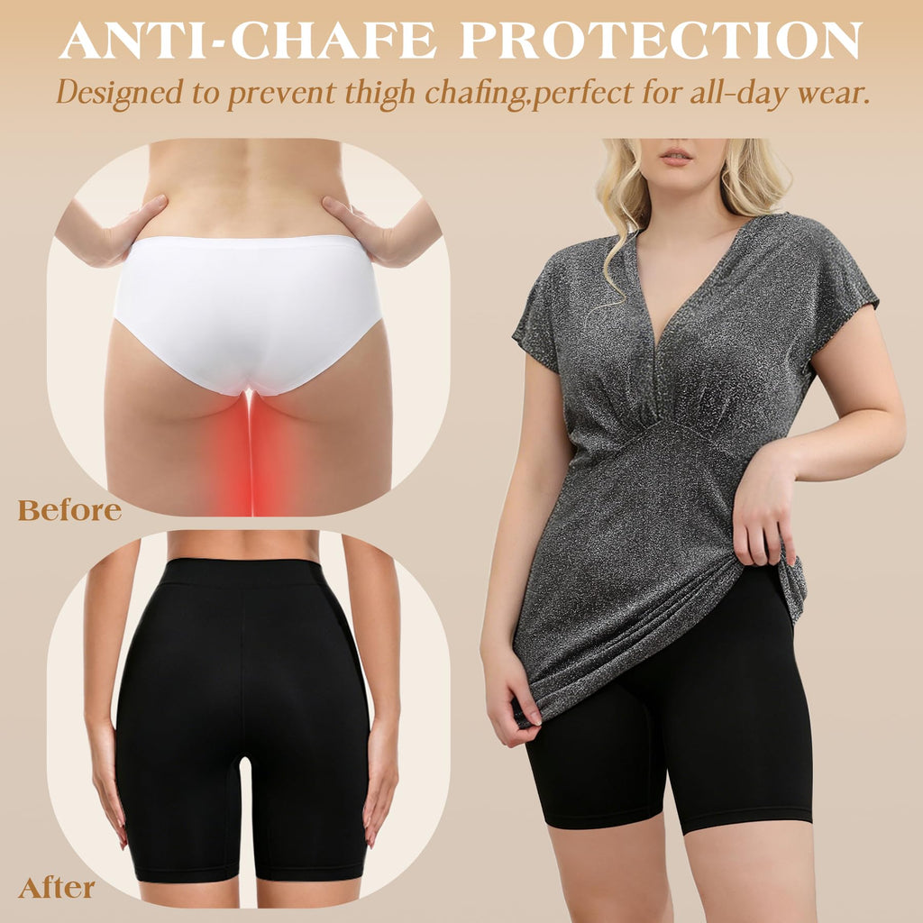 3 Pack Slip Shorts for Women Under Dress,Comfortable Smooth Yoga Shorts,Workout Biker Shorts
