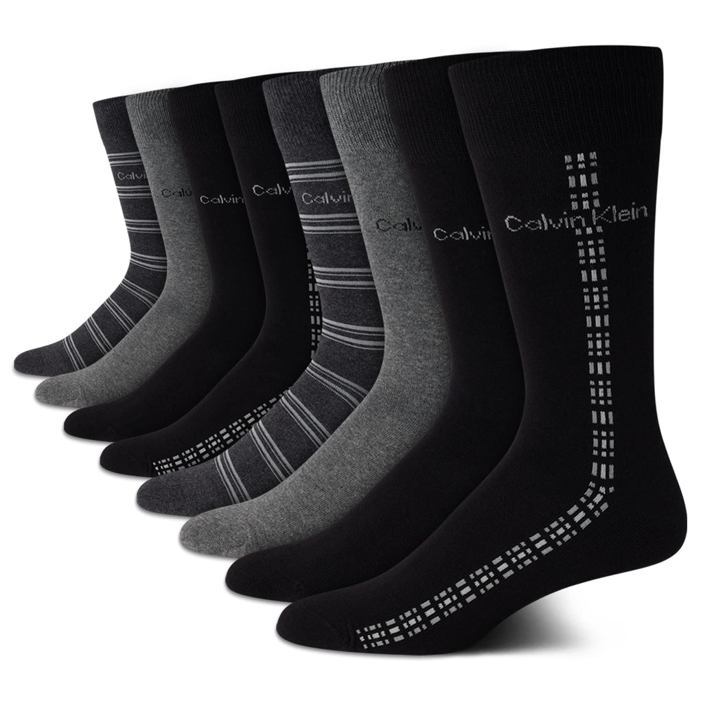 Mens Dress Socks - 8 Pack Breathable Cotton Blend Work Crew Socks for Men for Casual Business & Formal Wear