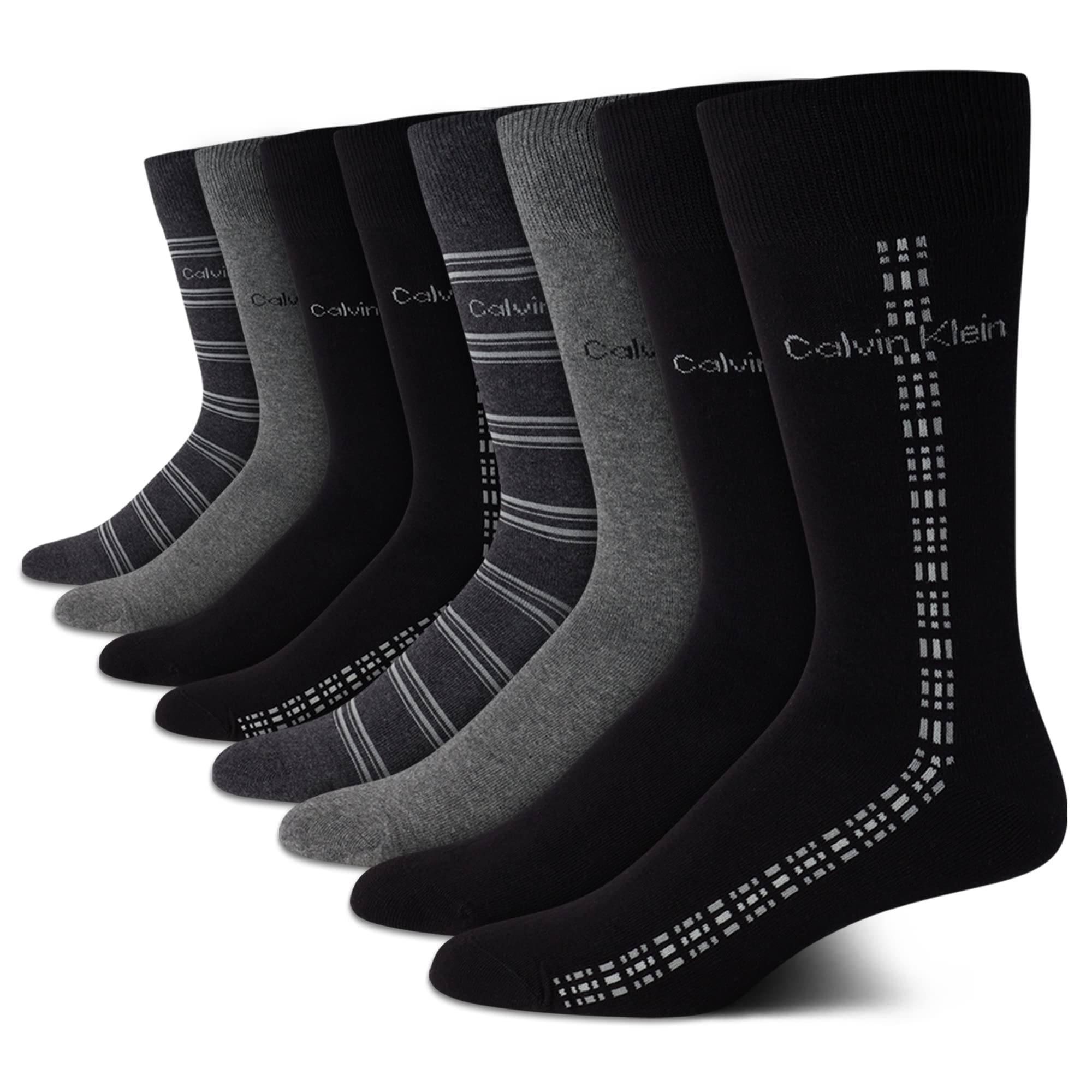 Mens Dress Socks - 8 Pack Breathable Cotton Blend Work Crew Socks for Men for Casual Business & Formal Wear