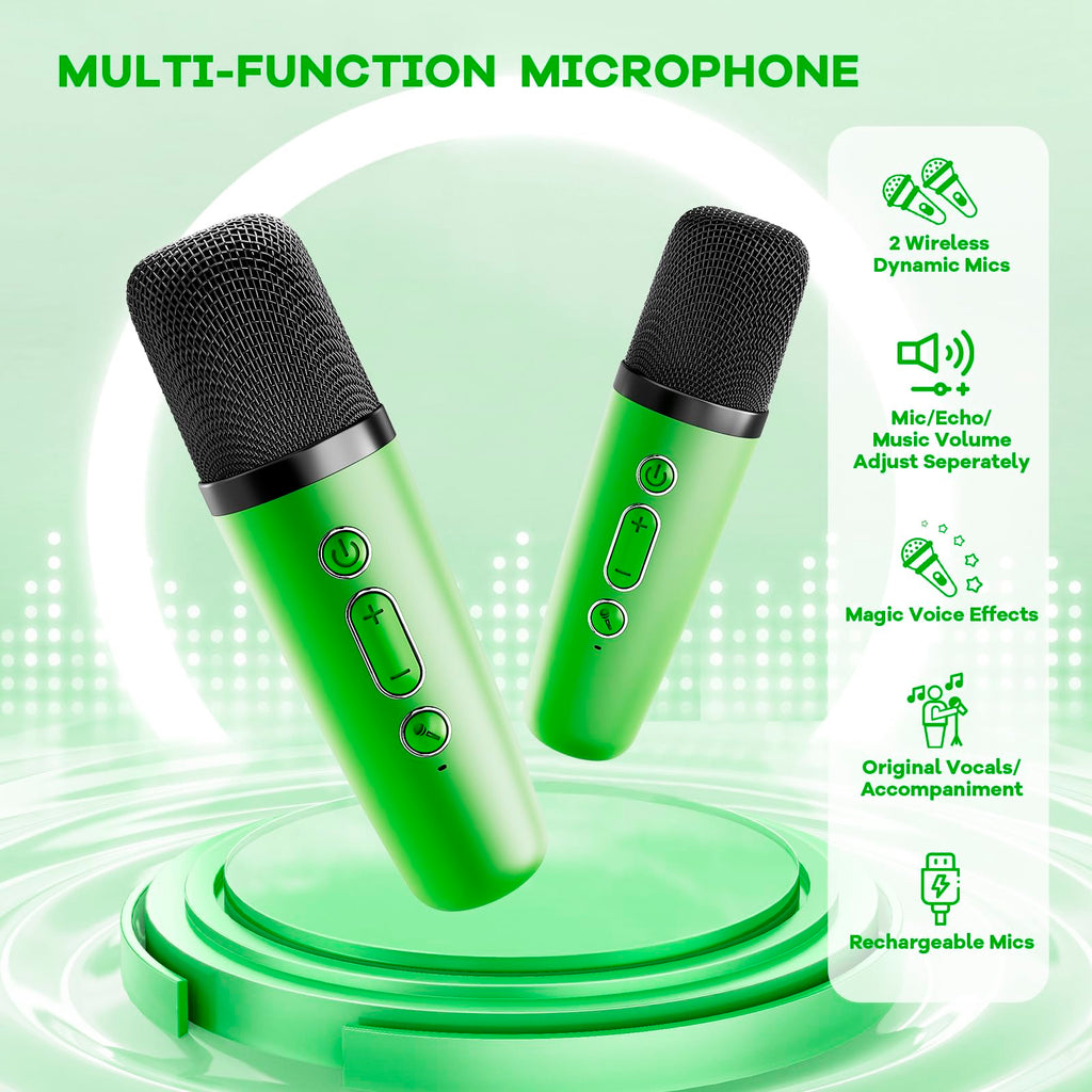 YLL Karaoke Machine for Kids, Portable Mini Speaker with 2 Wireless Microphones, TOP Kids Gifts for Girls Ages 3, 4, 5, 6, 7, 8, 9, 10+ Years Old, 4-12th Birthday Singing Present Toy Party (Purple)