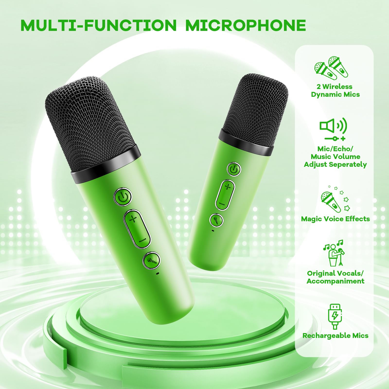 YLL Karaoke Machine for Kids, Portable Mini Speaker with 2 Wireless Microphones, TOP Kids Gifts for Girls Ages 3, 4, 5, 6, 7, 8, 9, 10+ Years Old, 4-12th Birthday Singing Present Toy Party (Purple)