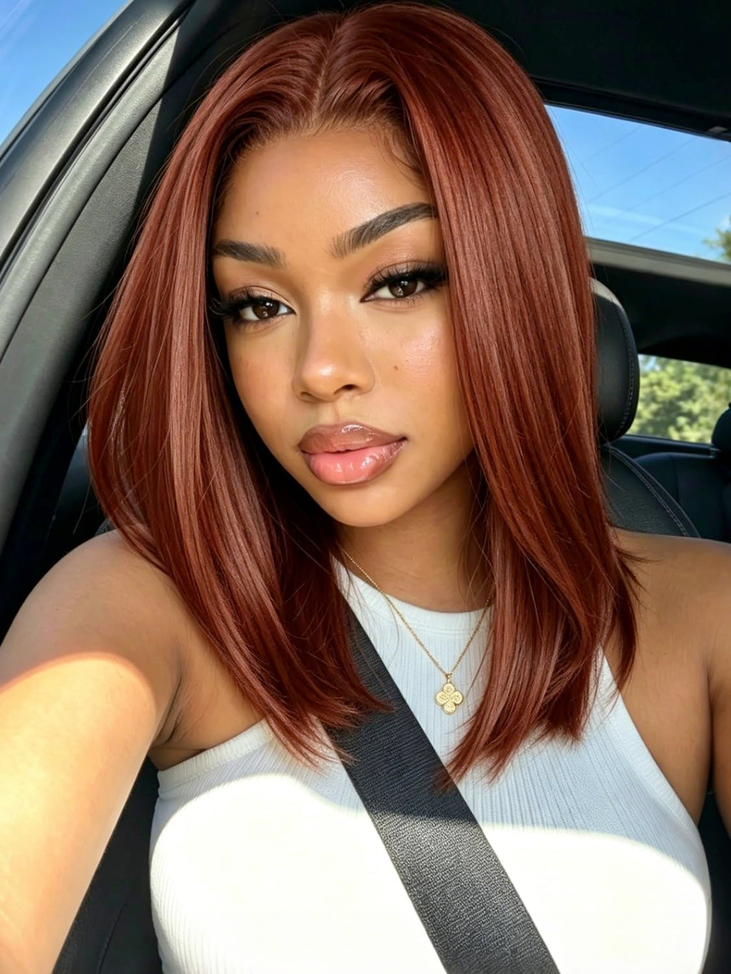 Golden Brown Highlight Glueless Yaki Straight Precut 7x5 Lace Front Wigs Human Hair Drawstring Ombre Pre Plucked Bleached Knots 30S Ready to Wear and Go Wig with Dark Roots 16Inch