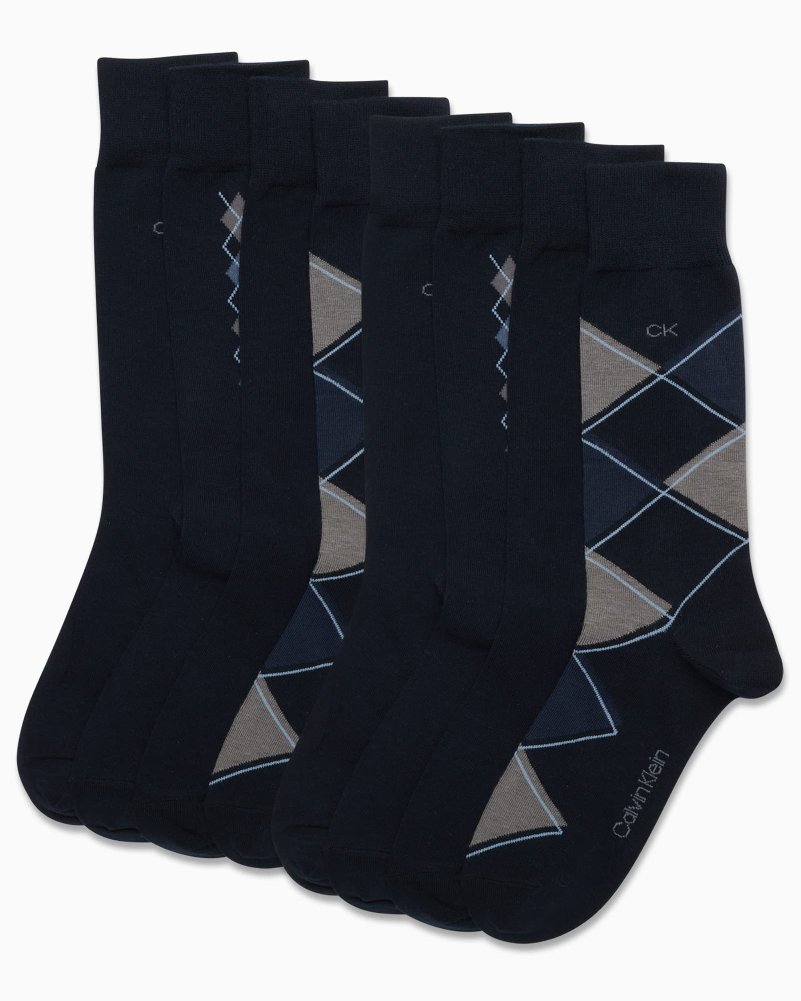 Mens Dress Socks - 8 Pack Breathable Cotton Blend Work Crew Socks for Men for Casual Business & Formal Wear