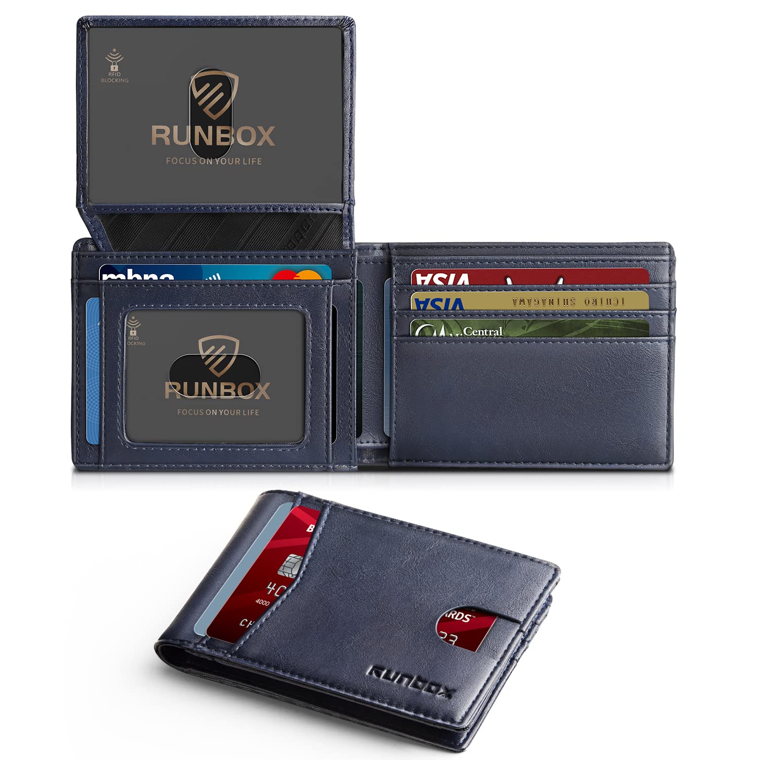 Wallet for Men -Slim Rfid Leather Mens Bifold Novelty Wallets 2 ID Window With Gift Box Men's Accessories | Slim