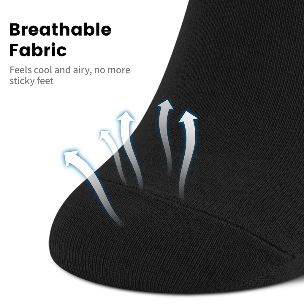 No Show Socks Men, Low Cut Ankle Short Casual Cotton Socks with Non Slip Grips 6-10/11-13